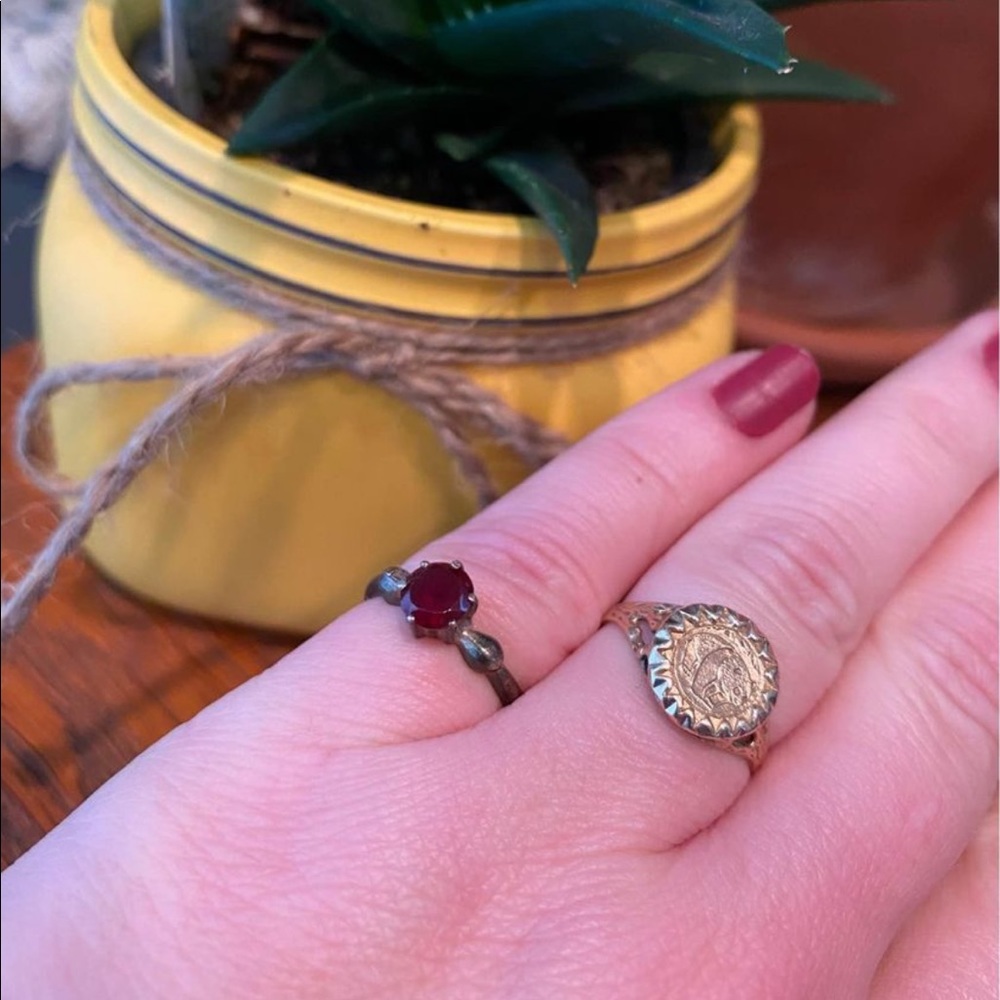 Authentic Ruby In Striking Silver Ring Size 6 - image 3